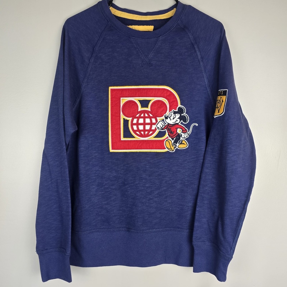 Disney Mens US S WALT DISNEY WORLD‎ 1971 Letterman SWEATSHIRT VARSITY RETRO.E124